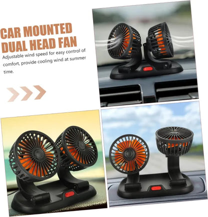 12v Car Dashboard cooling fan, dual head fan 360 degree rotation Fan for Cars